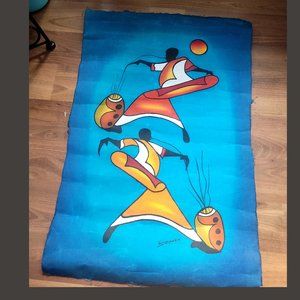 Kiwanuka - Hand-painted African Batik Art - Canvas Wall-hanging 17x24